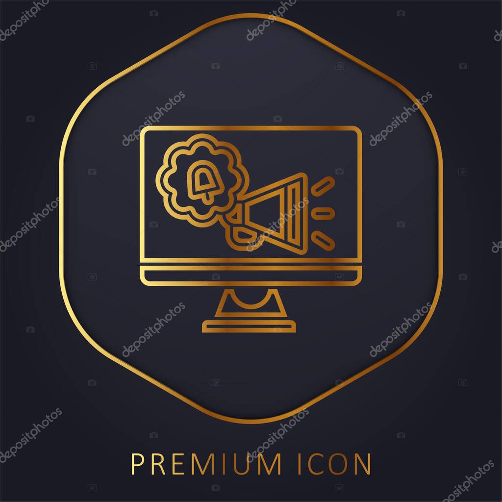Advertising golden line premium logo or icon