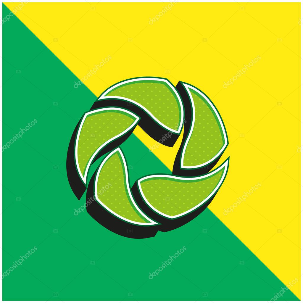 Bread Bagels Green and yellow modern 3d vector icon logo