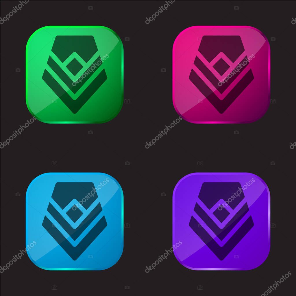 Badge four color glass button icon