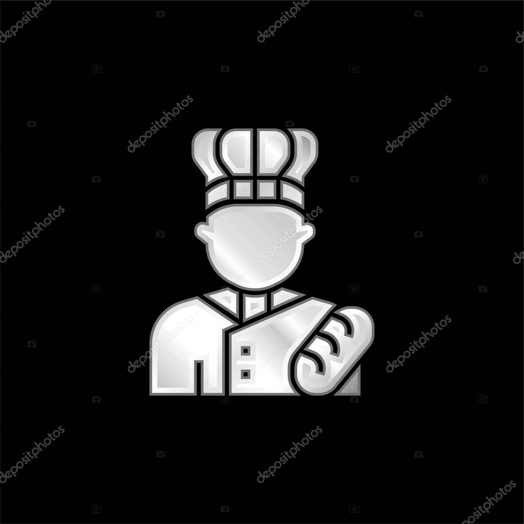Baker silver plated metallic icon