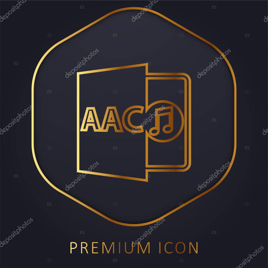 Acc File Format Symbol golden line premium logo or icon