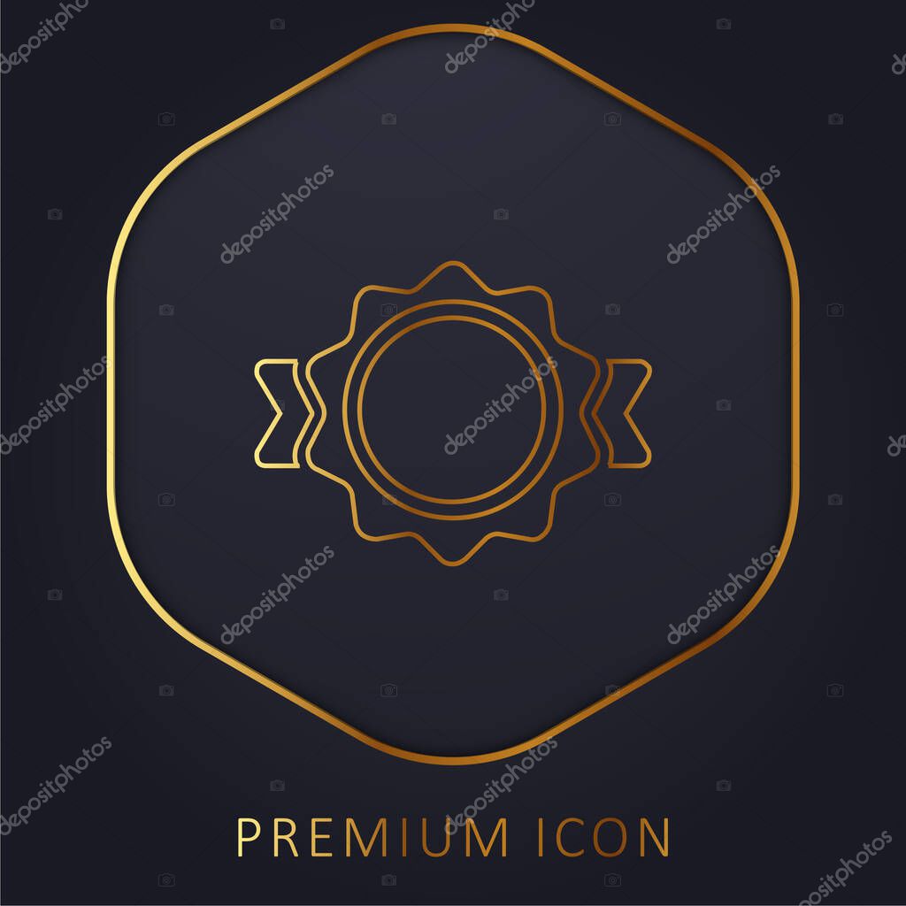 Award Belt Shape golden line premium logo or icon