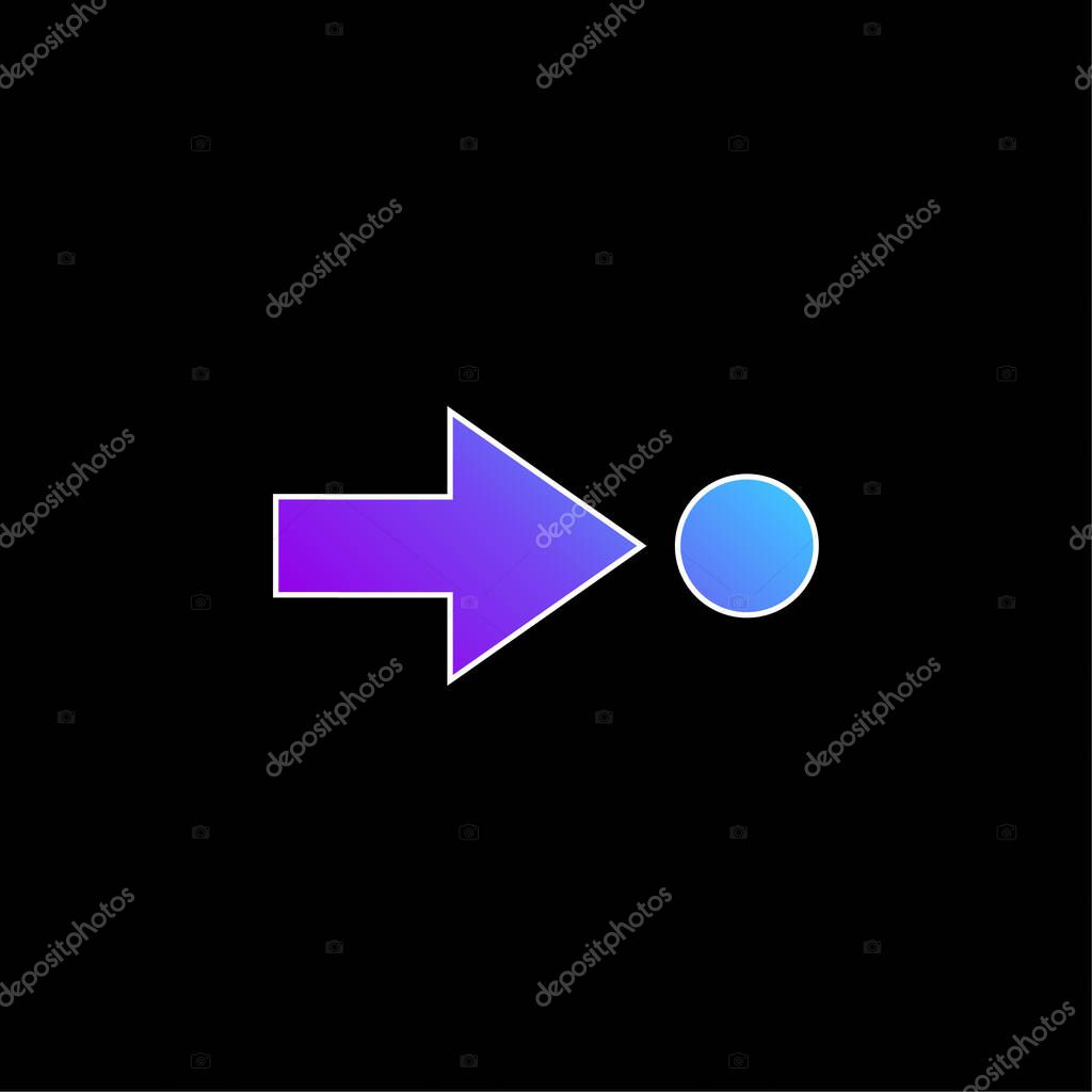 Arrow Pointing A Circle blue gradient vector icon