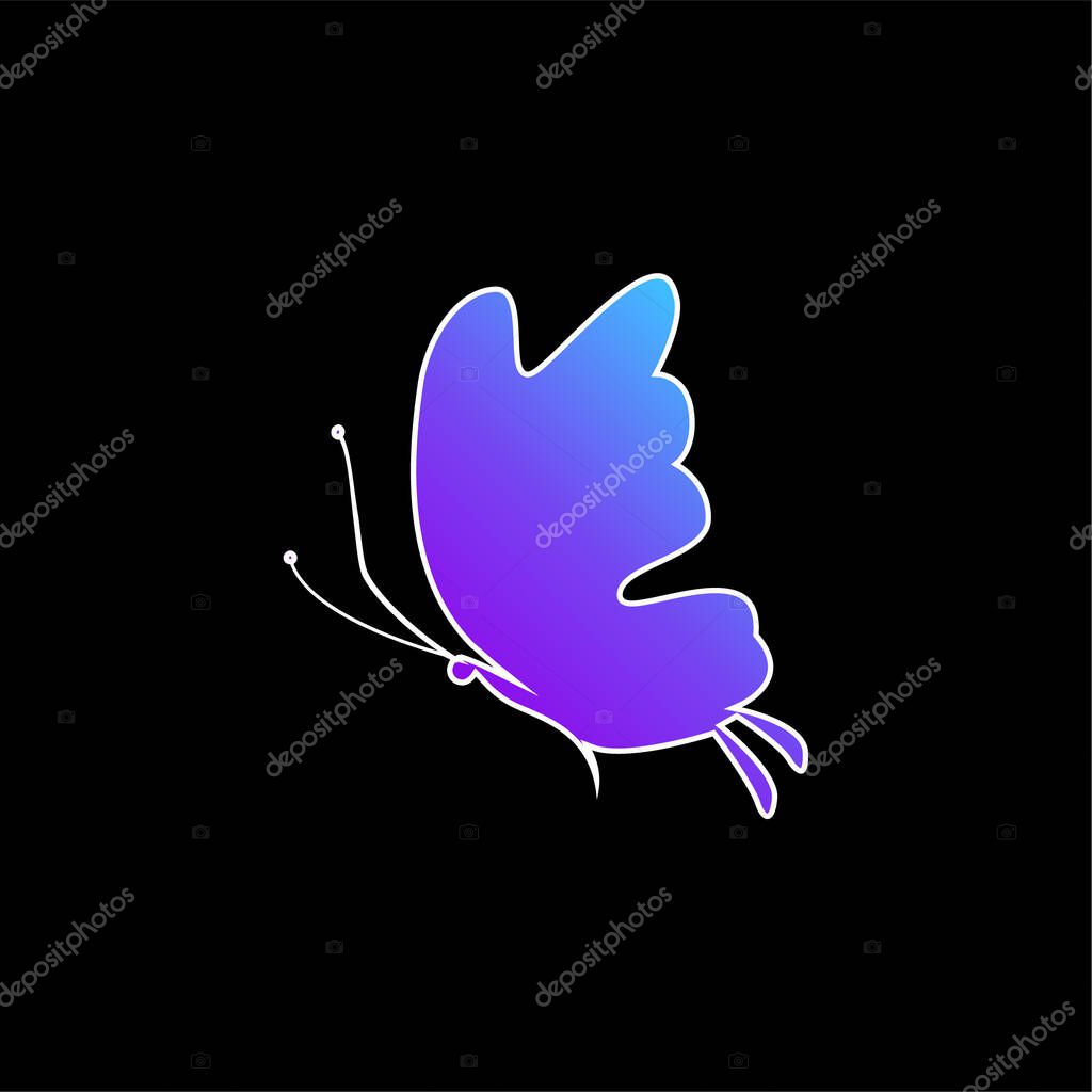 Beautiful Butterfly Silhouette blue gradient vector icon