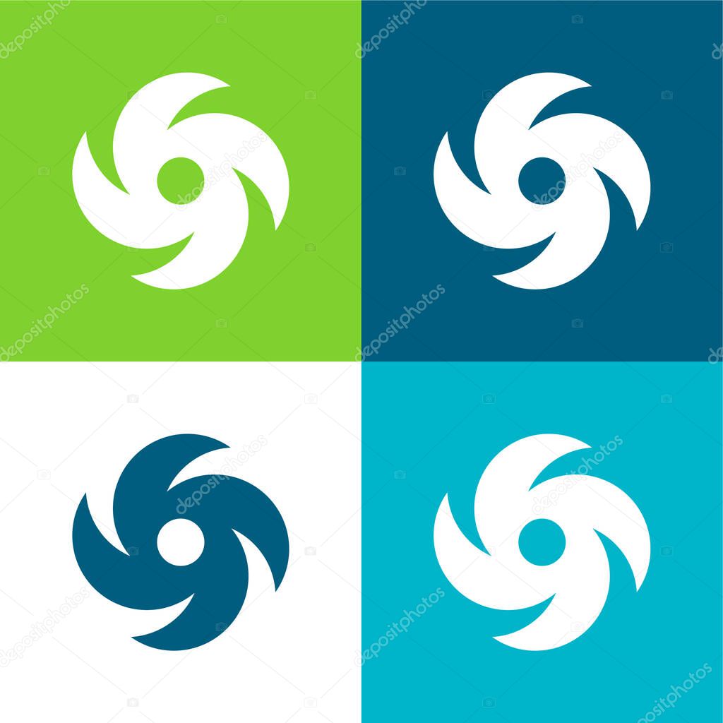 Black Hole Flat four color minimal icon set