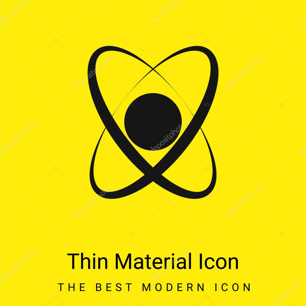 Atom Shape minimal bright yellow material icon