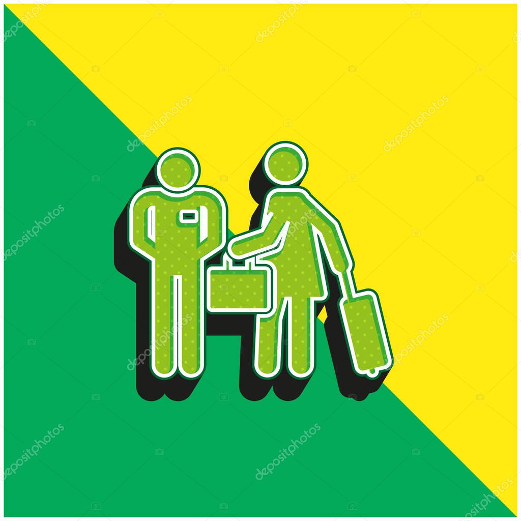 Bellboy Green and yellow modern 3d vector icon logo