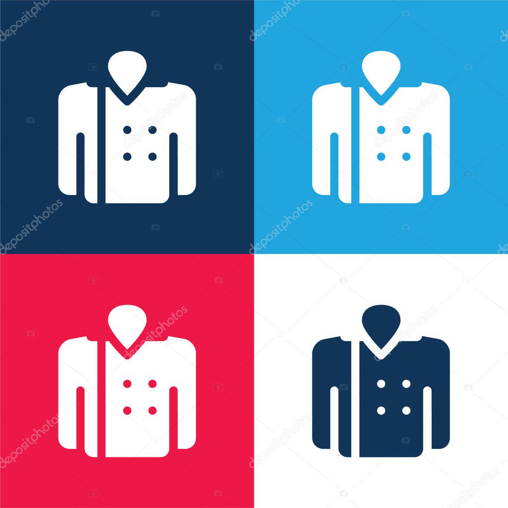 Blazer blue and red four color minimal icon set