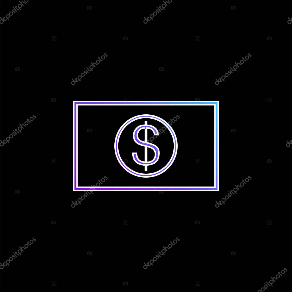 Big Dollar Bill blue gradient vector icon