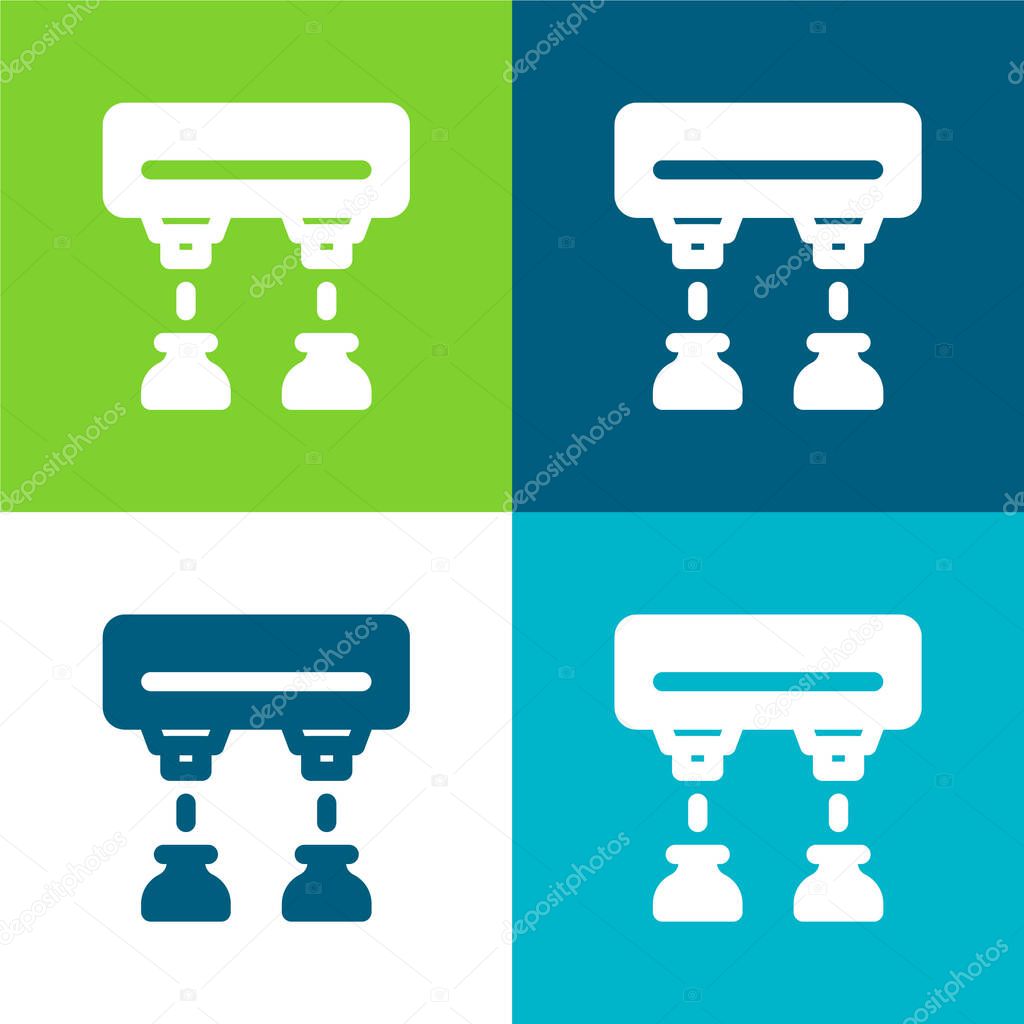 Assembly Line Flat four color minimal icon set