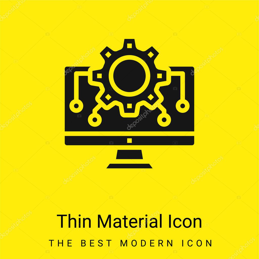 Algorithm minimal bright yellow material icon
