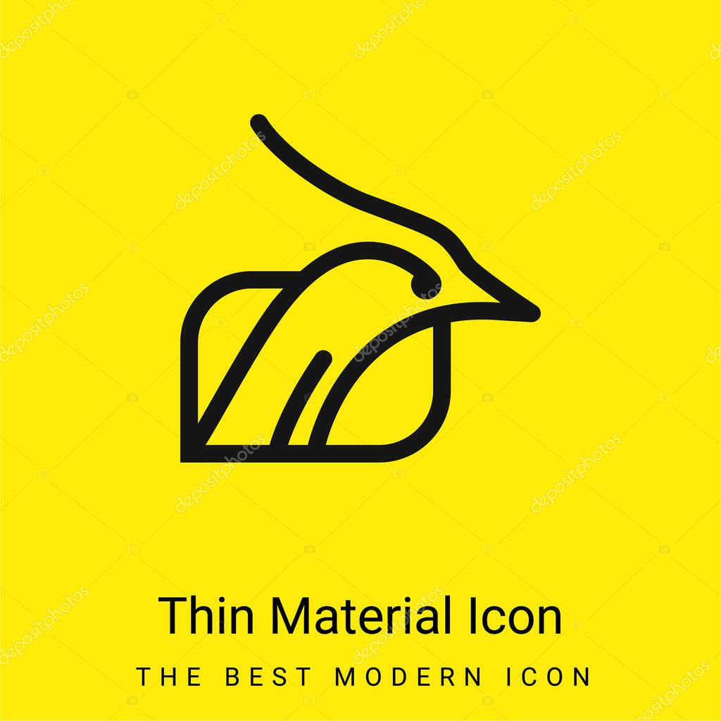 Bird Head Outline Inside A Shape Background minimal bright yellow material icon