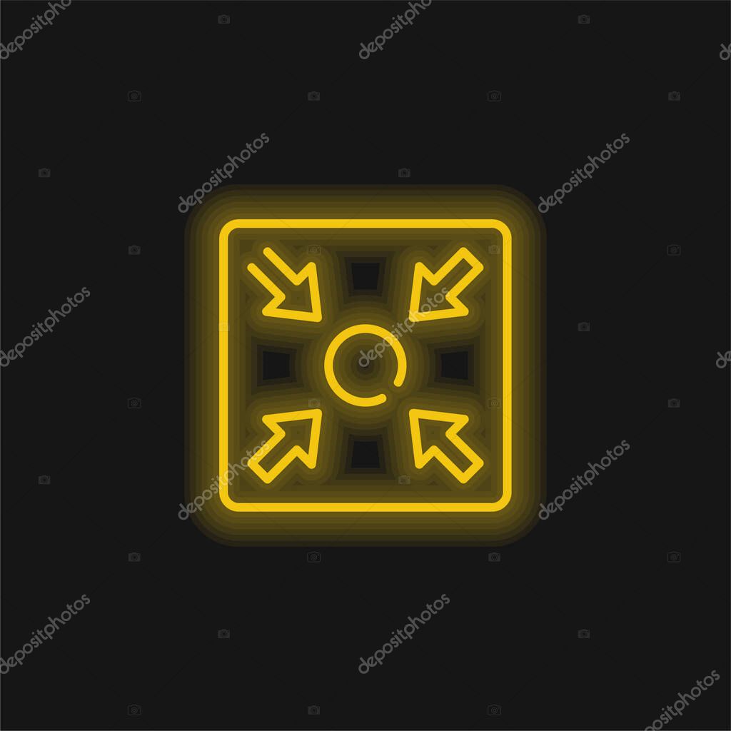 Assembly Point yellow glowing neon icon