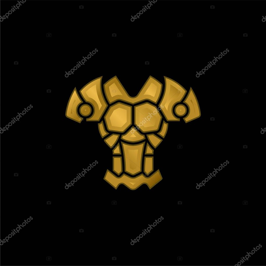 Armor gold plated metalic icon or logo vector