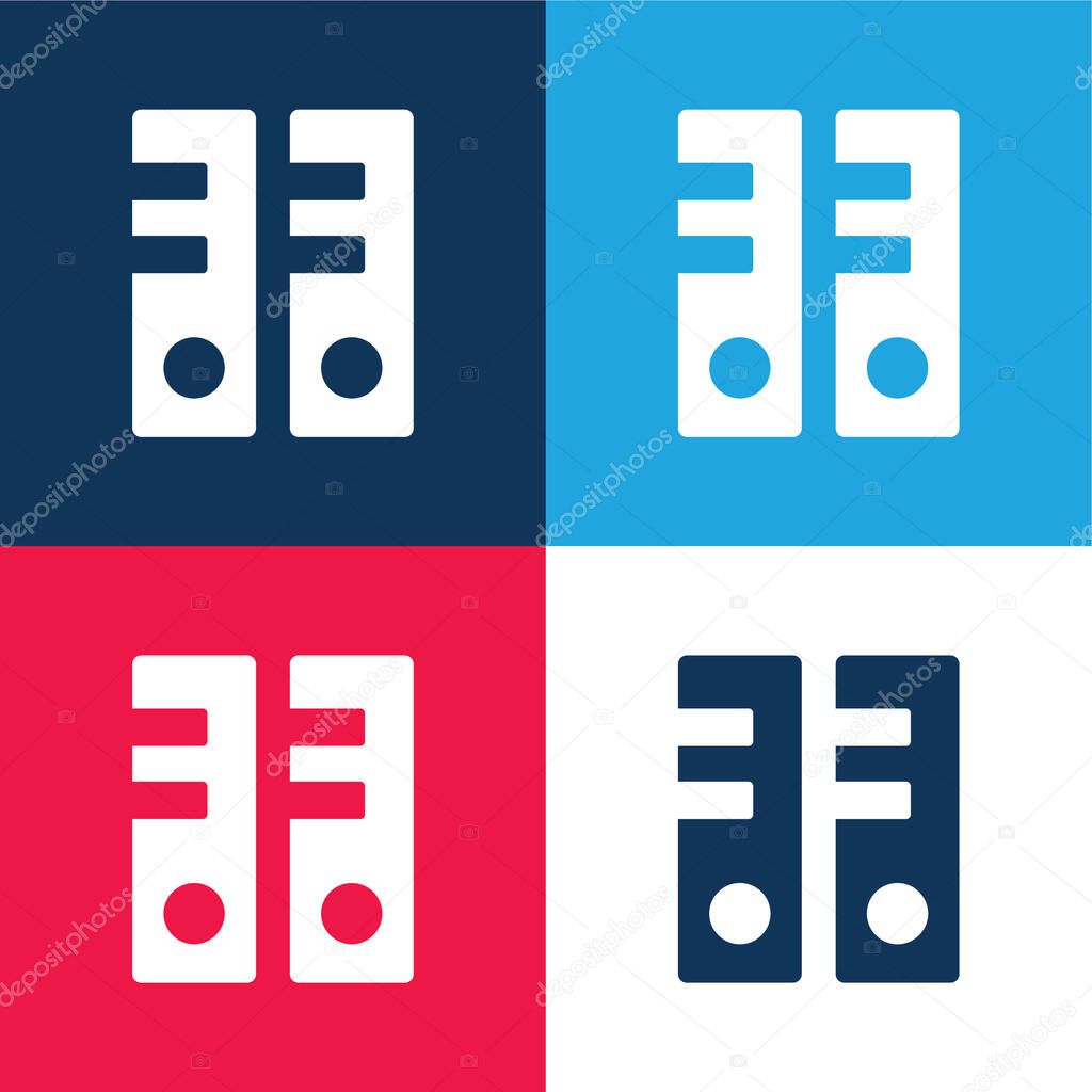 Archives blue and red four color minimal icon set