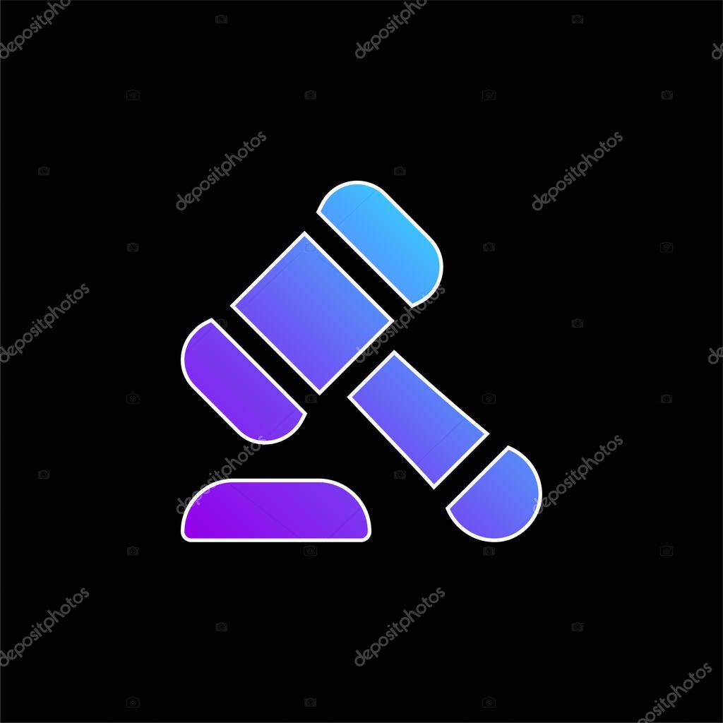 Auction blue gradient vector icon