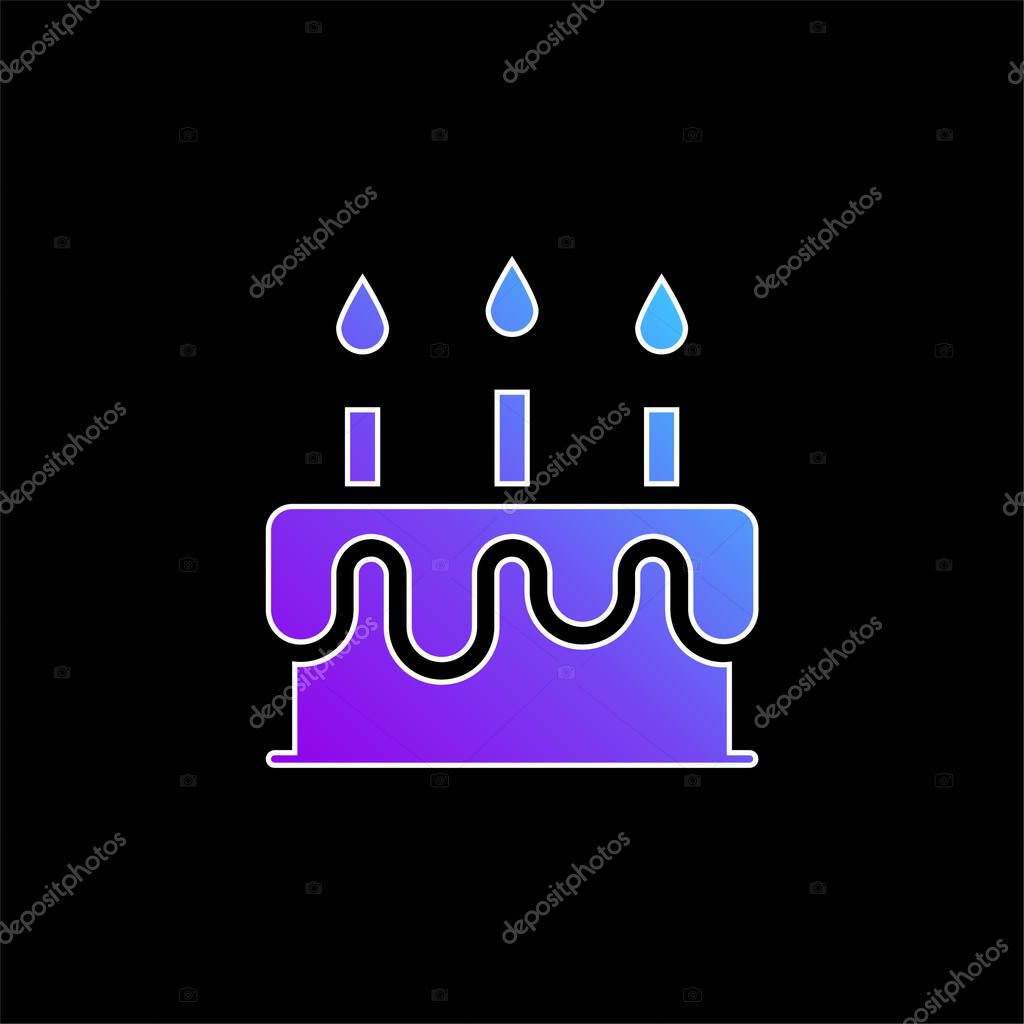 Birthday Cake blue gradient vector icon