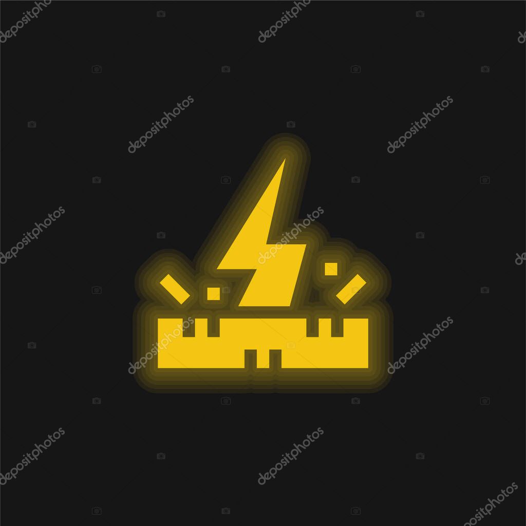 Antistatic Fabric yellow glowing neon icon
