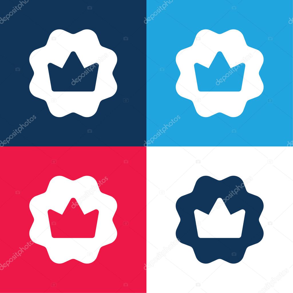 Badge blue and red four color minimal icon set