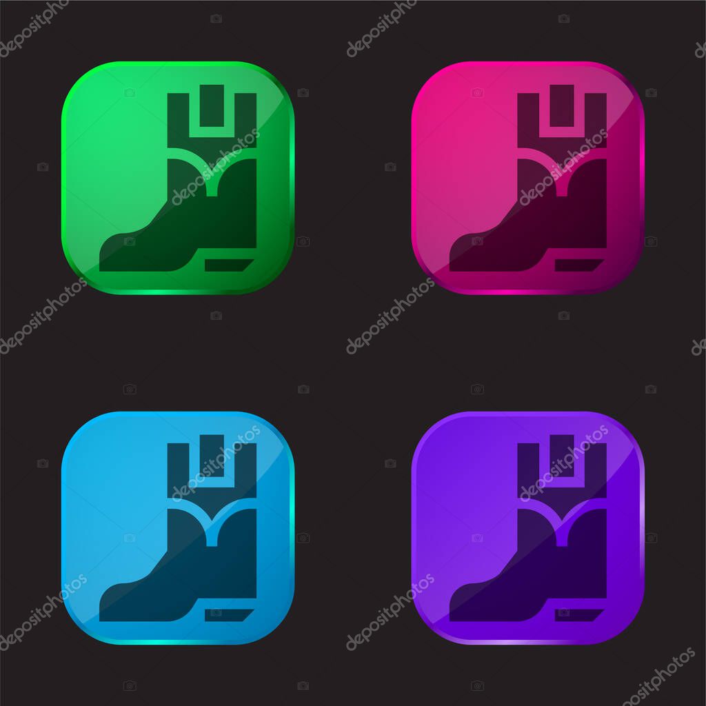 Boots four color glass button icon