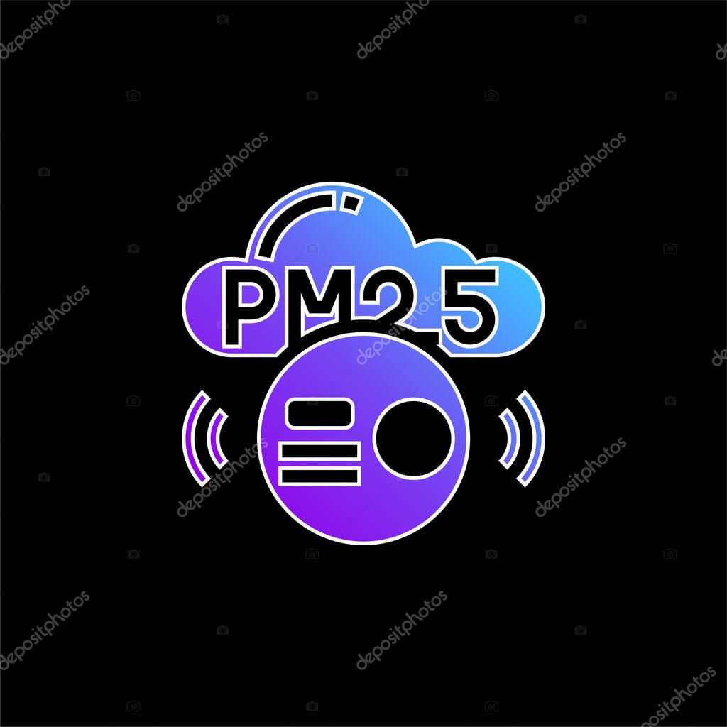 Air Pollution blue gradient vector icon