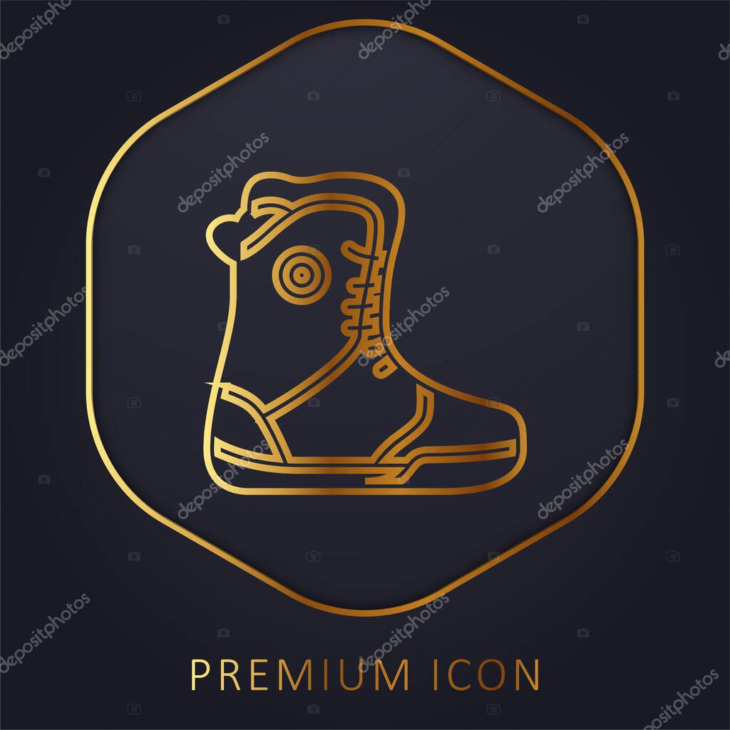 Boot golden line premium logo or icon