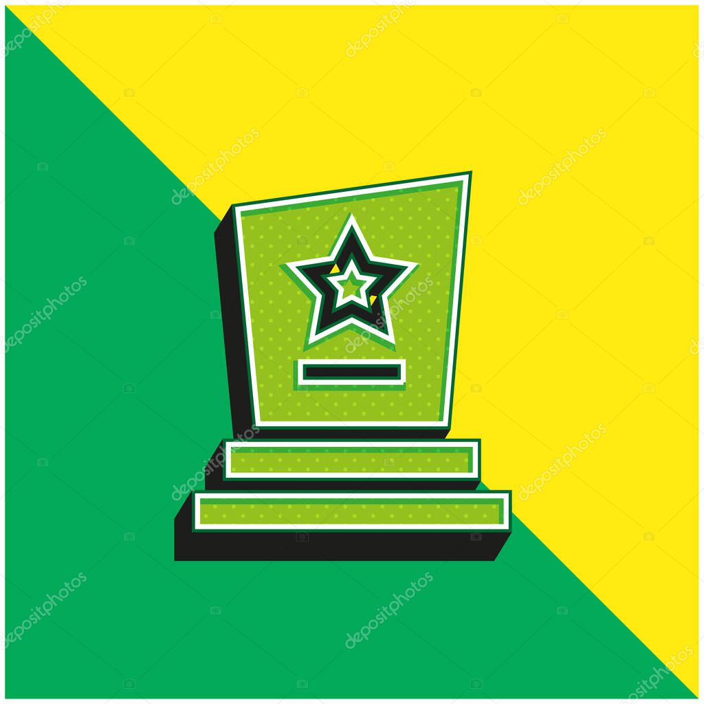 Award Green and yellow modern 3d vector icon logo