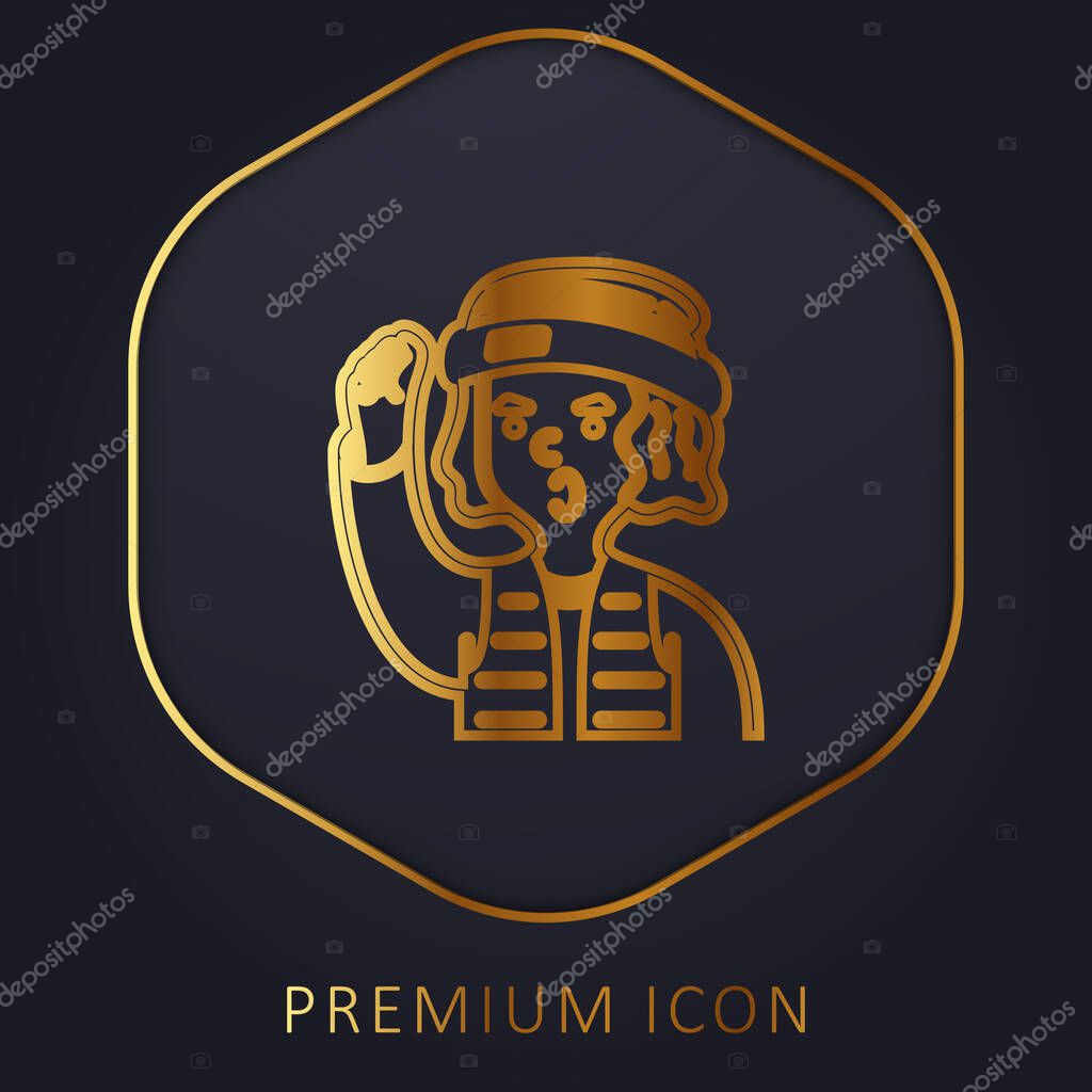 Boy golden line premium logo or icon