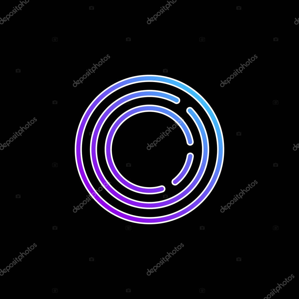 Big Frisbee blue gradient vector icon