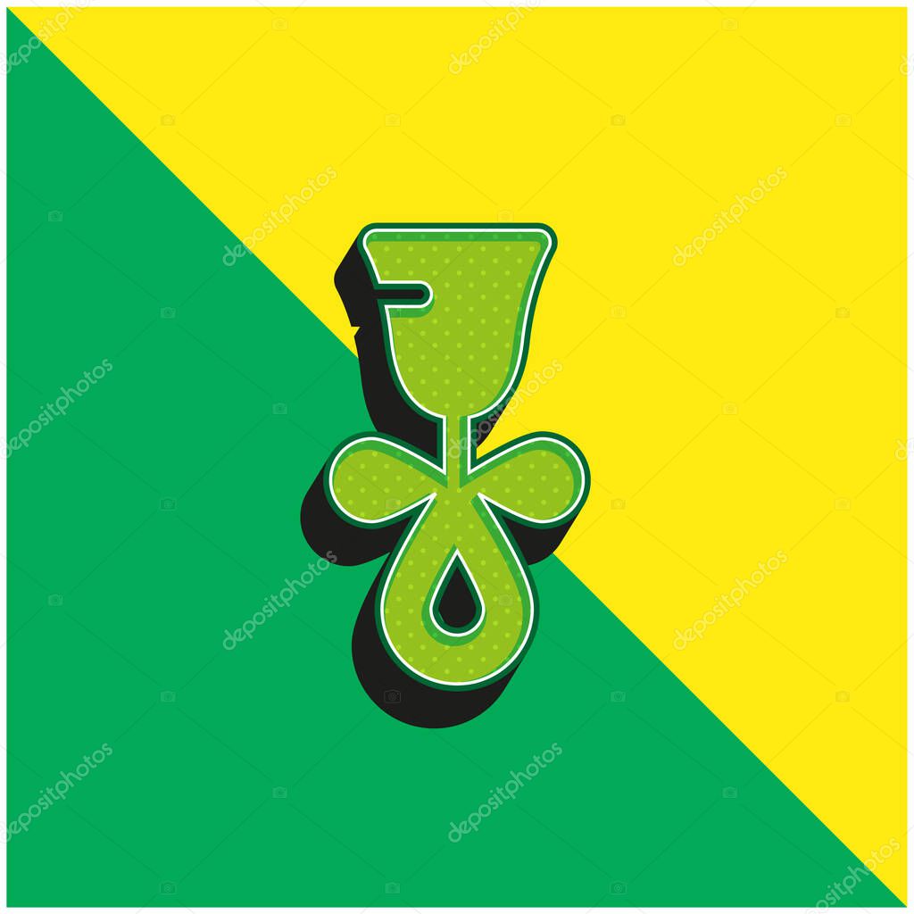 Bell Rattle Green and yellow modern 3d vector icon logo