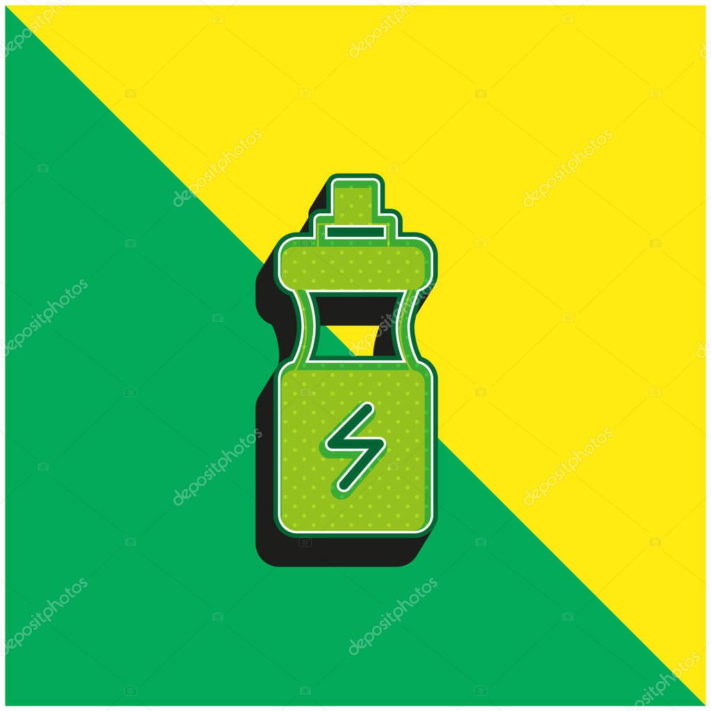 Bottle Green and yellow modern 3d vector icon logo