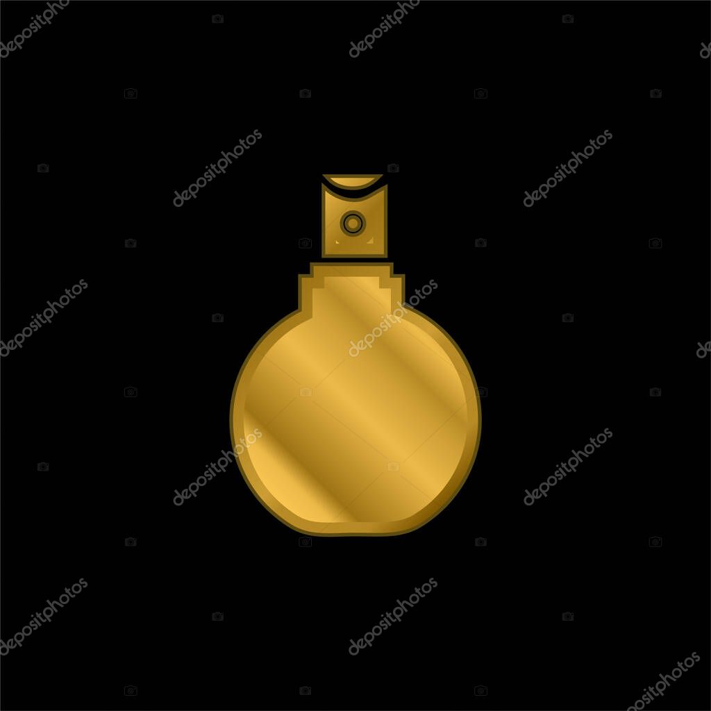 Bathroom Spray Bottle gold plated metalic icon or logo vector