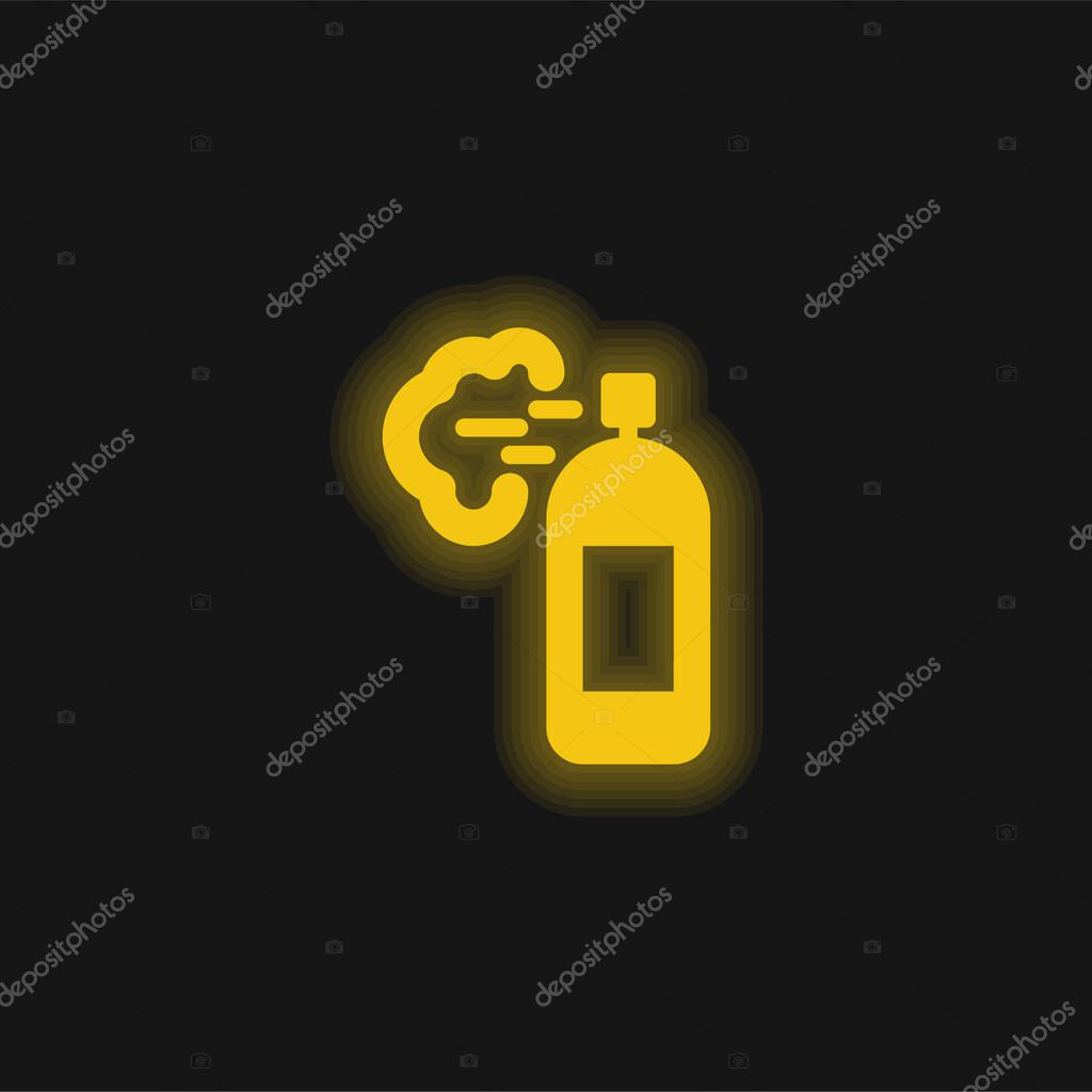 Air Freshener yellow glowing neon icon