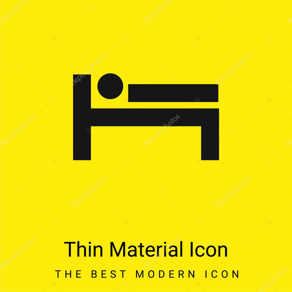 Bed Sign minimal bright yellow material icon