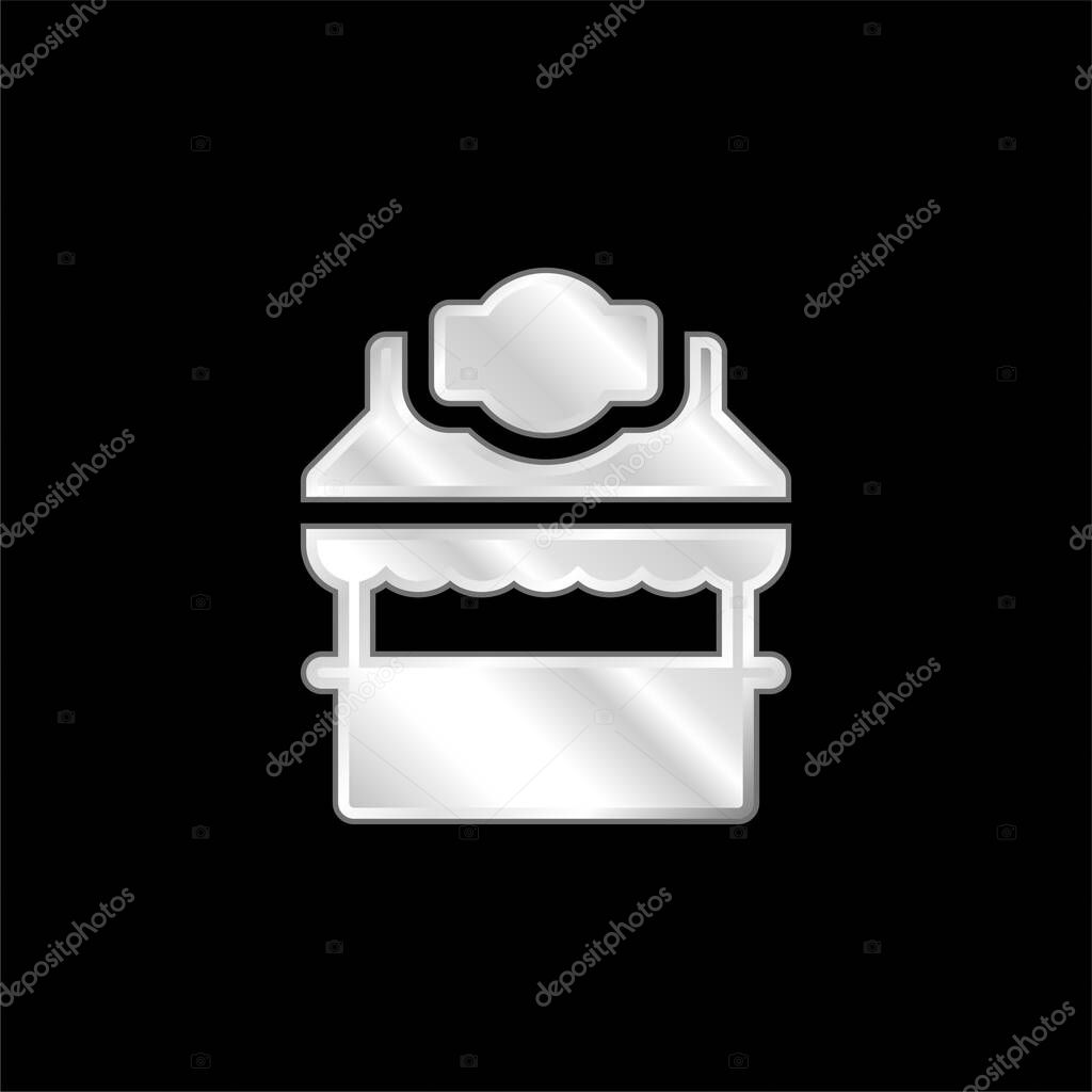 Booth silver plated metallic icon