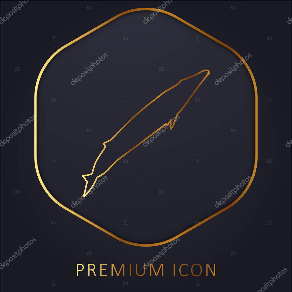 Blue Whale Shape golden line premium logo or icon