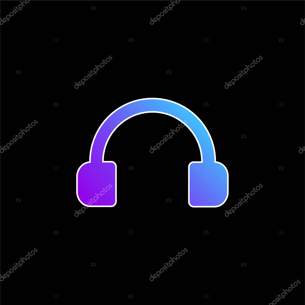 Audio Headset Tool blue gradient vector icon