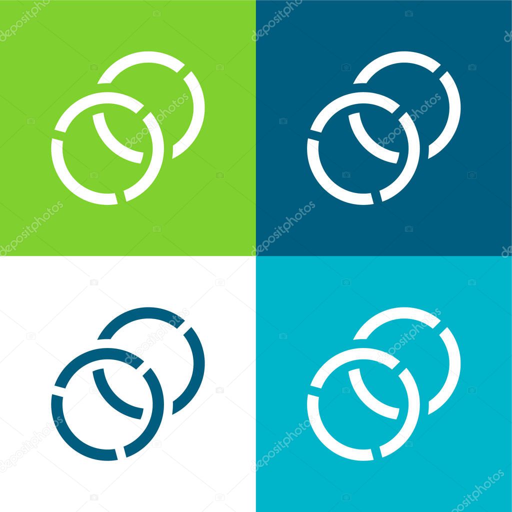 Bangles Flat four color minimal icon set