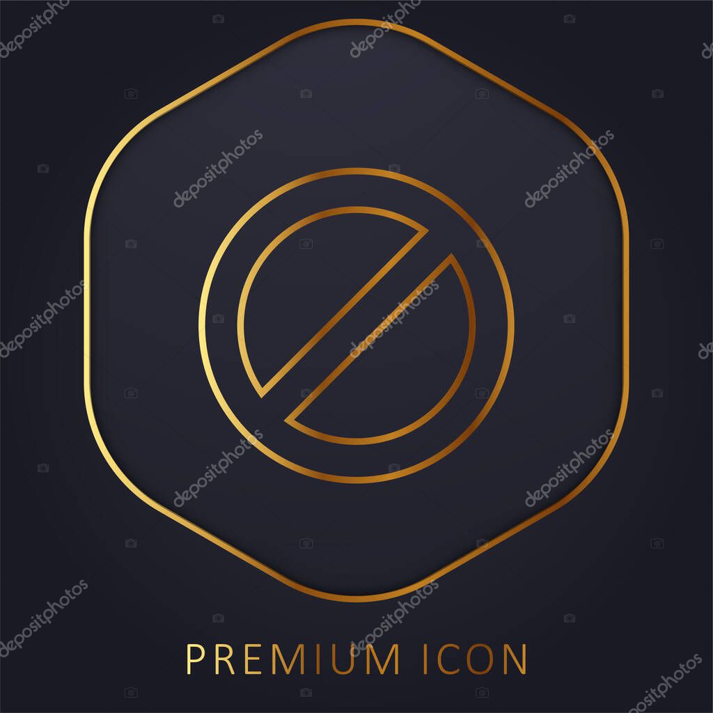 Ban golden line premium logo or icon
