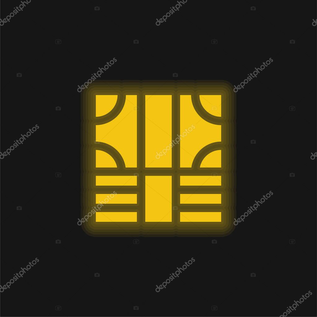 Bills yellow glowing neon icon