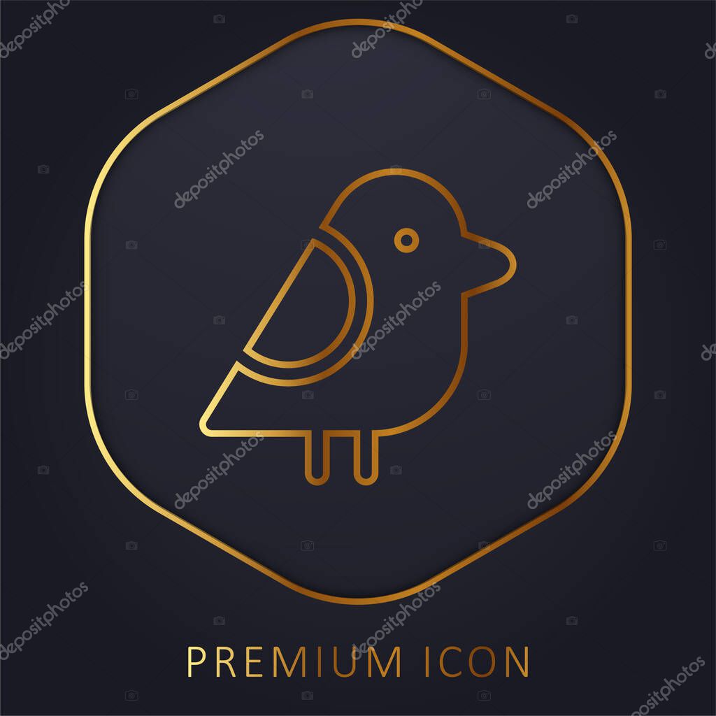 Bird golden line premium logo or icon