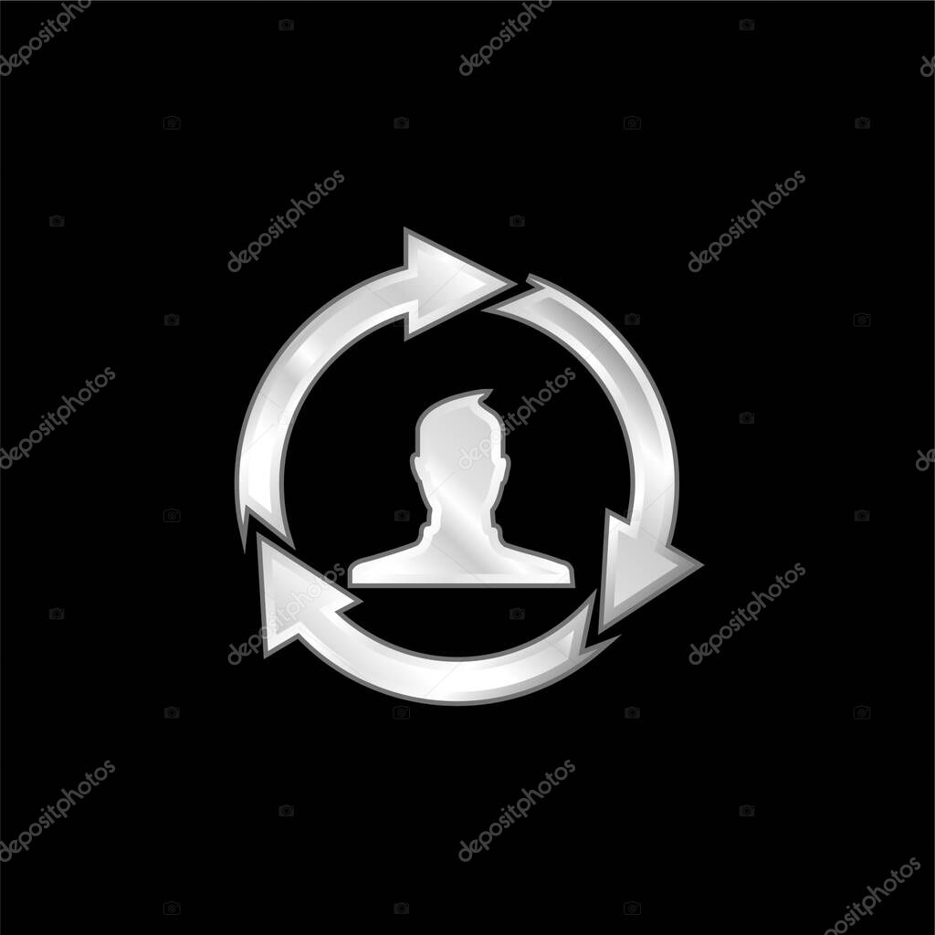 Affiliate Marketing silver plated metallic icon