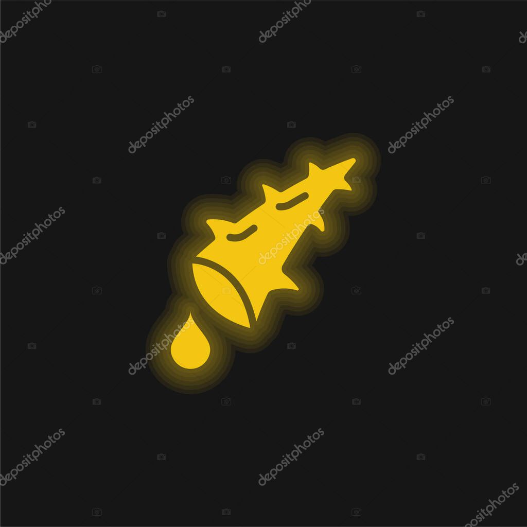 Aloe yellow glowing neon icon