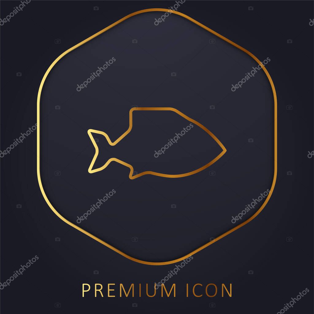 Big Fish golden line premium logo or icon