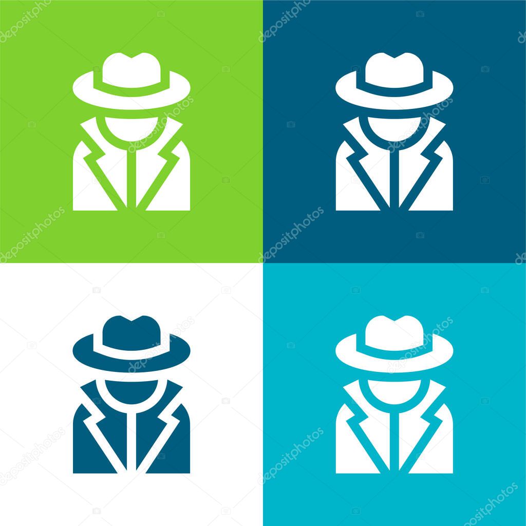 Annonymous Flat four color minimal icon set