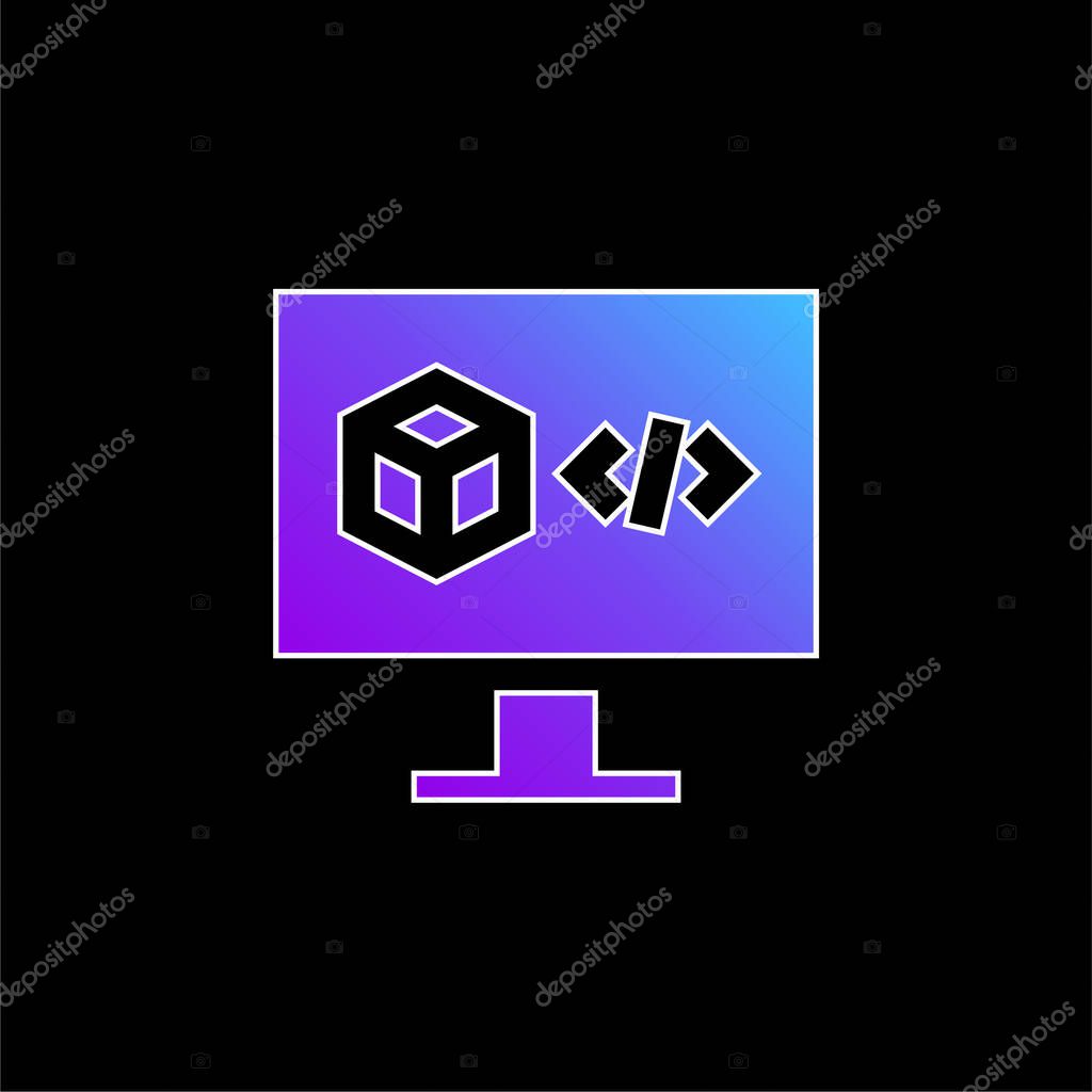 3d Printing Software blue gradient vector icon