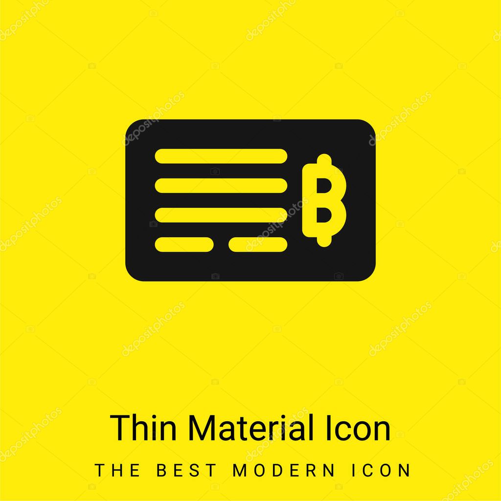 Bank Check minimal bright yellow material icon