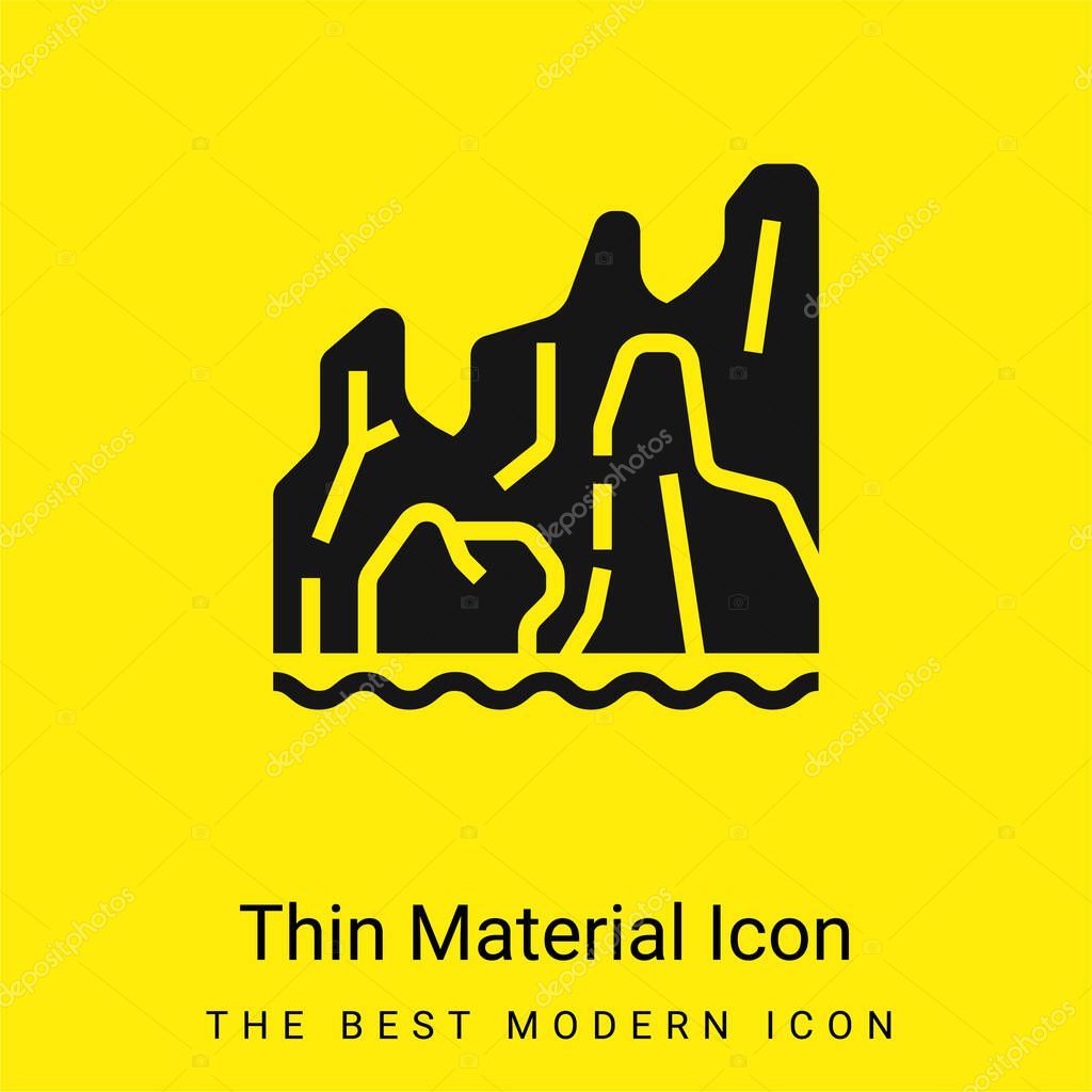 Beach minimal bright yellow material icon