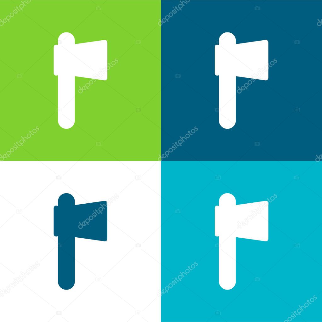 Battle Axe Flat four color minimal icon set