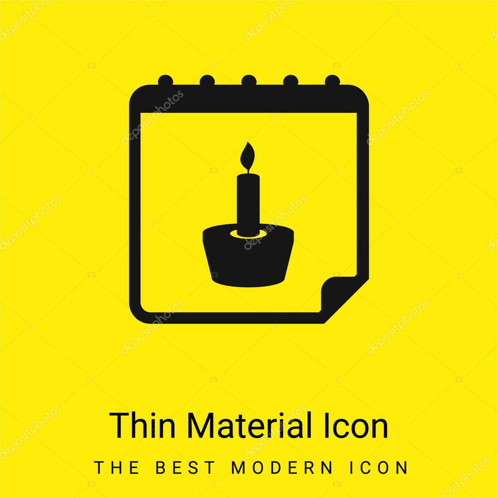 Birthday Reminder minimal bright yellow material icon